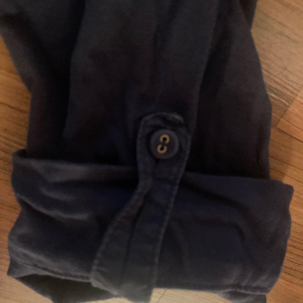 Adult  charter club Petite 3/4 sleeve navy blue Top - Picture 5 of 6